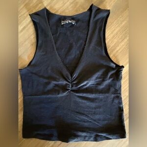 Brandy Melville Black Twist Front Tank Top